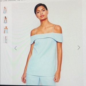ASOS Minimal Cold Shoulder Top. Baby blue. 6US.